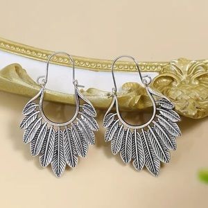 Stainless Steel Boho Earrings /Feathers